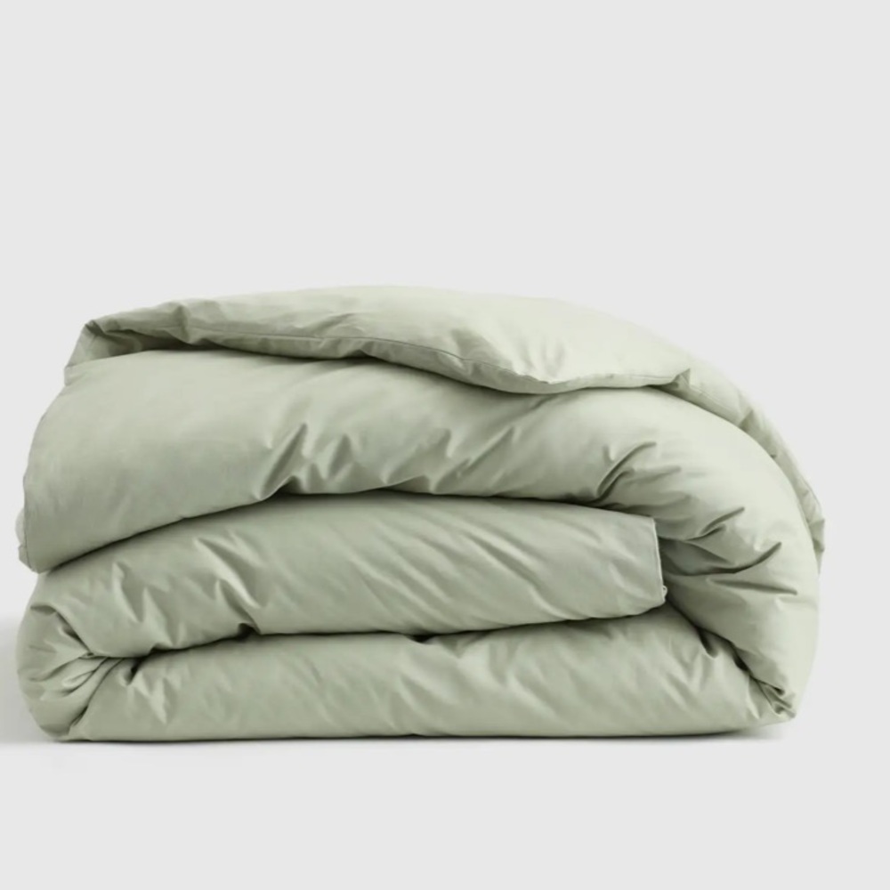NWOT Quince Classic Organic Percale Duvet Cover Queen (Sage)